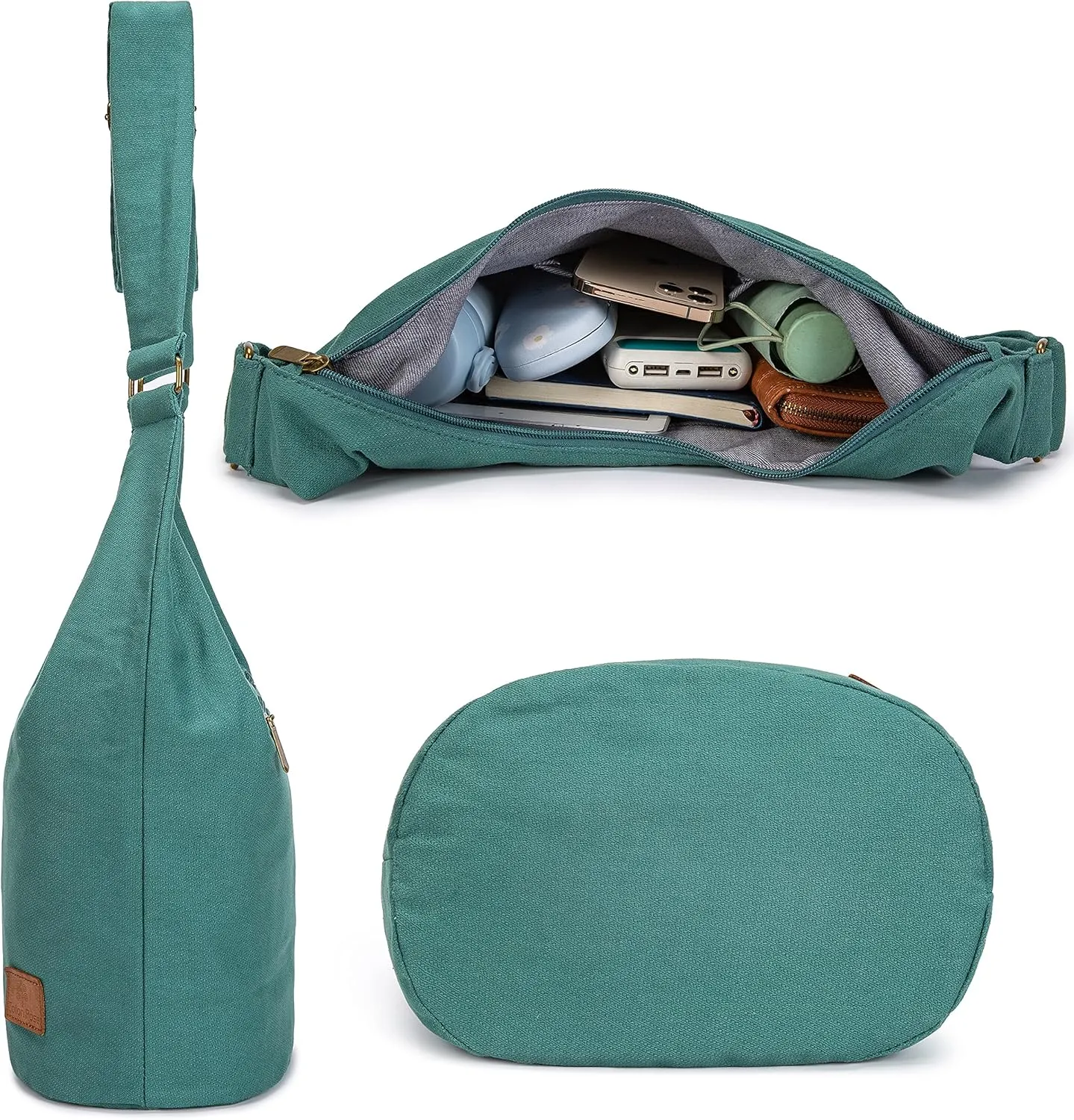 Coton Pose Women Hippie Crossbody Bag - Top Zip Large Capacity Canvas Sling Bag - Jacquard Cloth Handmade