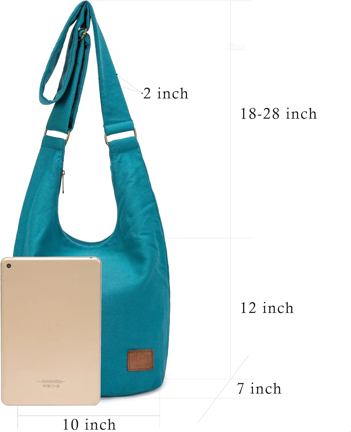 Coton Pose Women Hippie Crossbody Bag - Top Zip Large Capacity Canvas Sling Bag - Jacquard Cloth Handmade