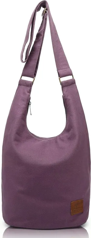 Coton Pose Women Hippie Crossbody Bag - Top Zip Large Capacity Canvas Sling Bag - Jacquard Cloth Handmade