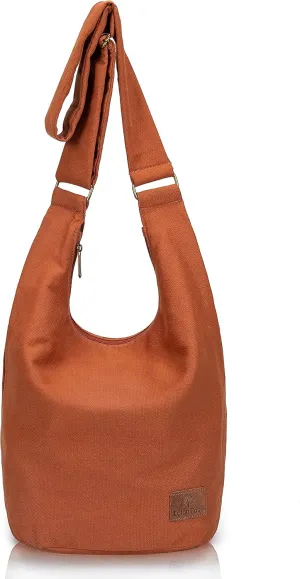 Coton Pose Women Hippie Crossbody Bag - Top Zip Large Capacity Canvas Sling Bag - Jacquard Cloth Handmade