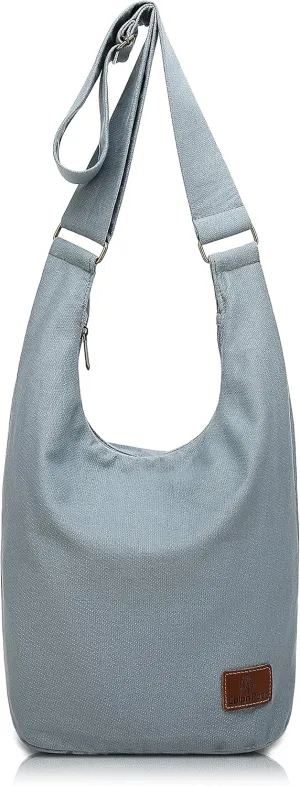 Coton Pose Women Hippie Crossbody Bag - Top Zip Large Capacity Canvas Sling Bag - Jacquard Cloth Handmade