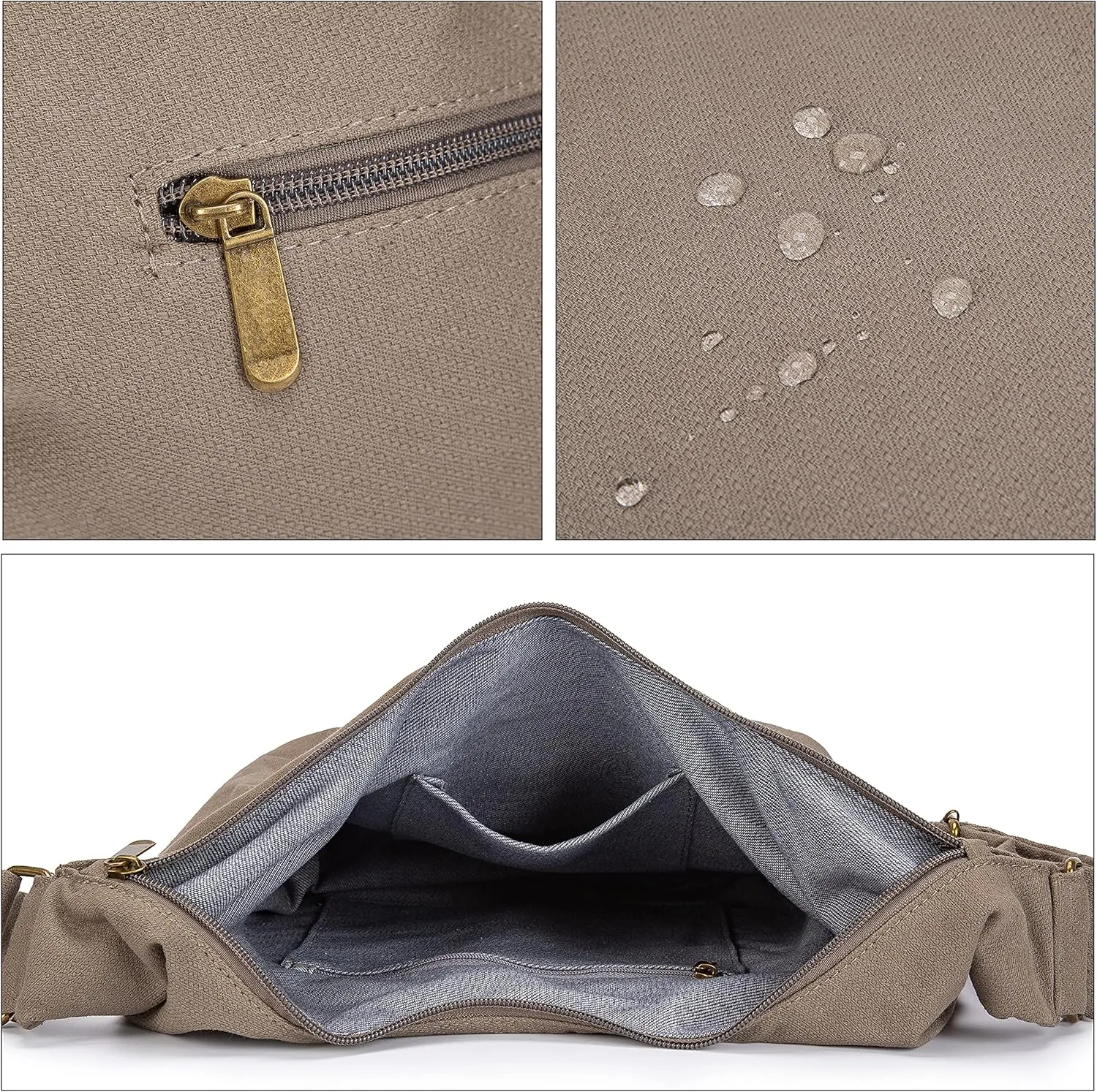 Coton Pose Women Hippie Crossbody Bag - Top Zip Large Capacity Canvas Sling Bag - Jacquard Cloth Handmade