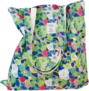 Cotton Canvas Tote Bag Reusable Soft Grocery Cloth Bag Floral Shoulder Bag for Beach Travel Shopping