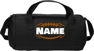 Cotton Sports Duffel Bag with Multiple Different Sport Design Choices (Black, Football)