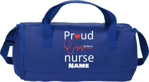 Cotton Sports Duffel Bag with Multiple Different Sport Design Choices (True Royal, Nurse)
