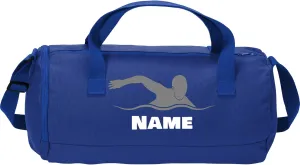 Cotton Sports Duffel Bag with Multiple Different Sport Design Choices (True Royal, Swimming)