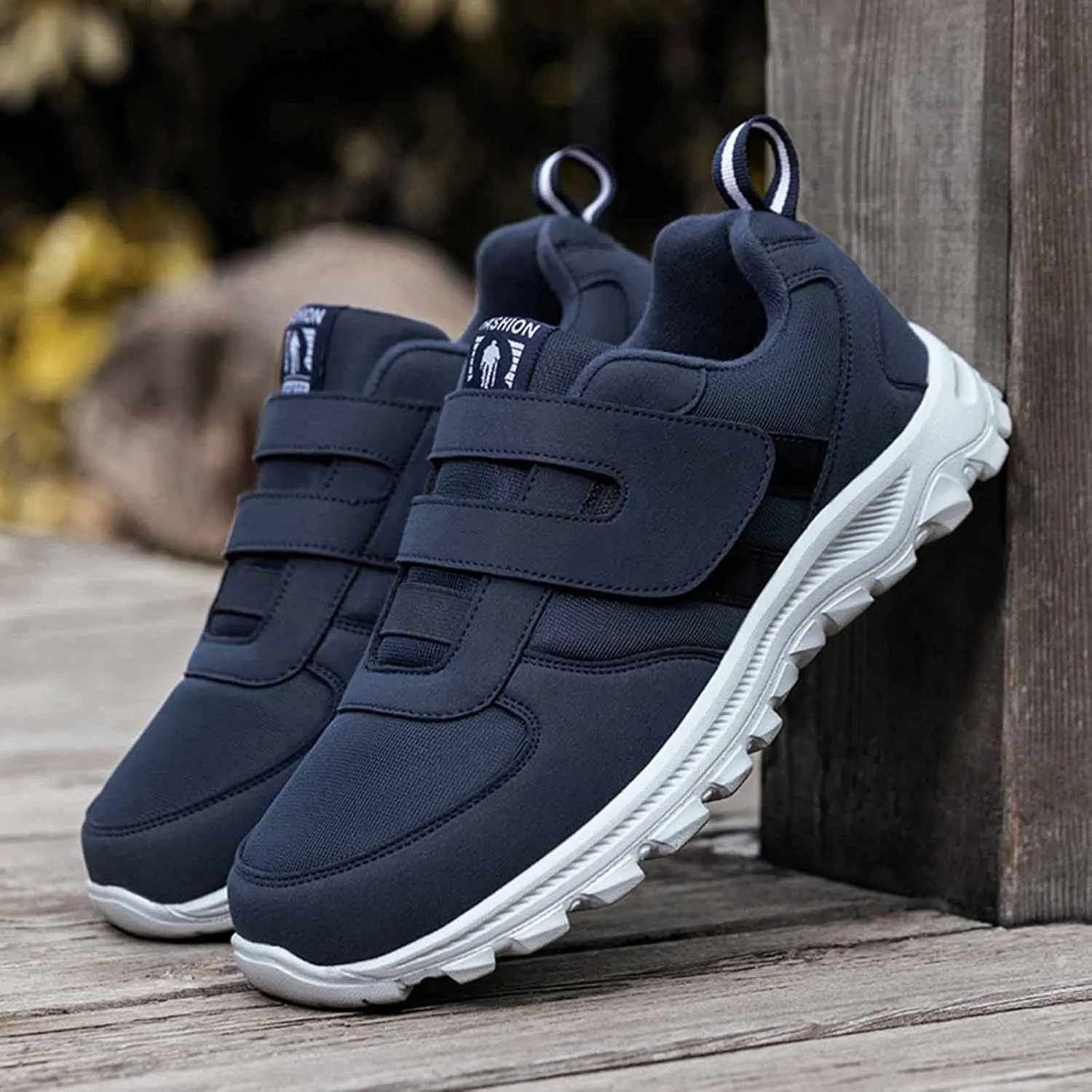 Couple Models Men's Middle and Elderly Light and Comfortable Non Slip Hook Loop Walking Sport Shoes Sneaker Men 11, 8.5