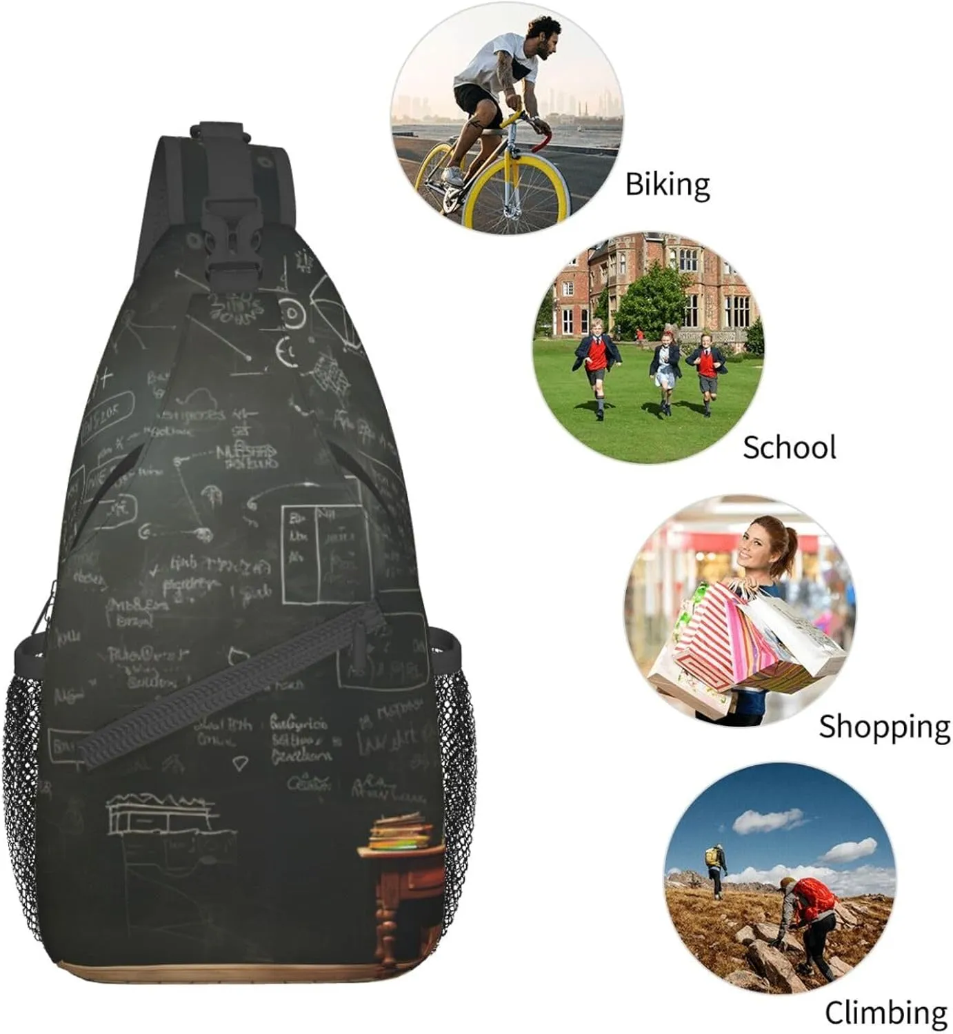 Couple Parrots Olive Crossbody Bag Chest Shoulder Bag Small Casual Backpack Suitable For Women Men Hiking
