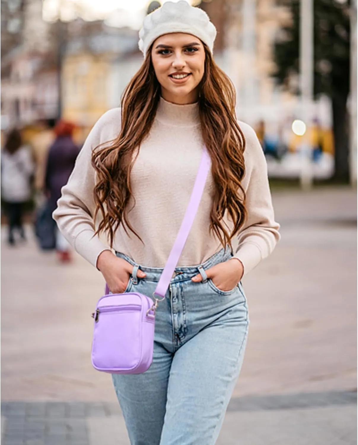 COVAX Small Crossbody Bag Purse for Women, Trendy Fleece Shoulder Handbags, Cell Phone Crossbody Bags with Credit Card Slots