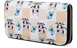 Cow Cartoon Wallets for Teen Girls Women Ladies Slim Highland Purse Credit Card Holder