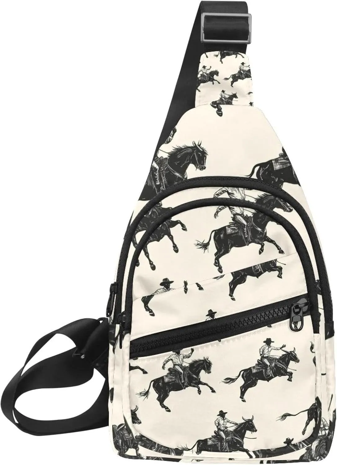 Cowboy Hat Cactuses Western Crossbody Bag with Adjustable Shoulder Strap, Shoulder Bag for Men and Women Sling Backpack for Travel, Cycling, Work, Sport