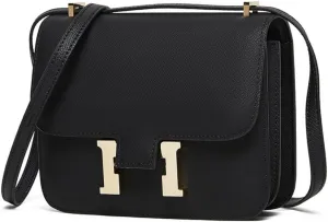 Cowhide Small Square Bag, One-shoulder Crossbody Bag