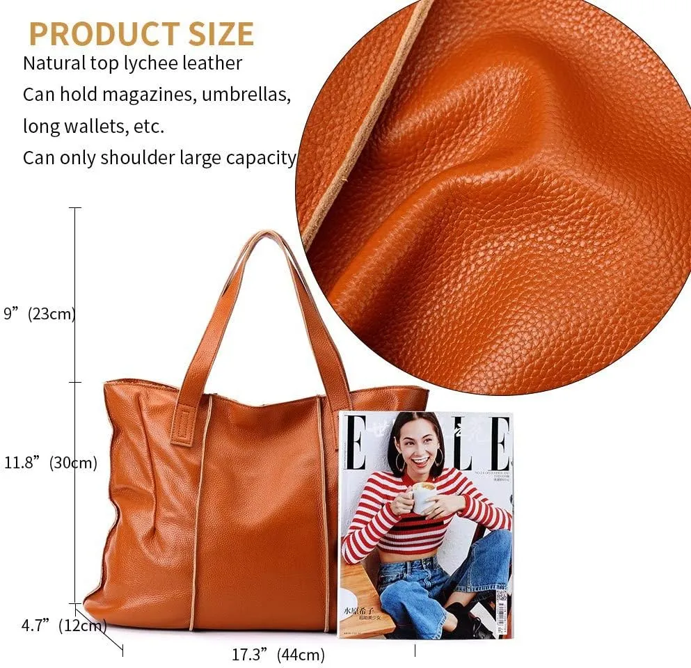 Cowhide Women's Bag Large Premium Soft Genuine Leather Women's Shoulder Bag