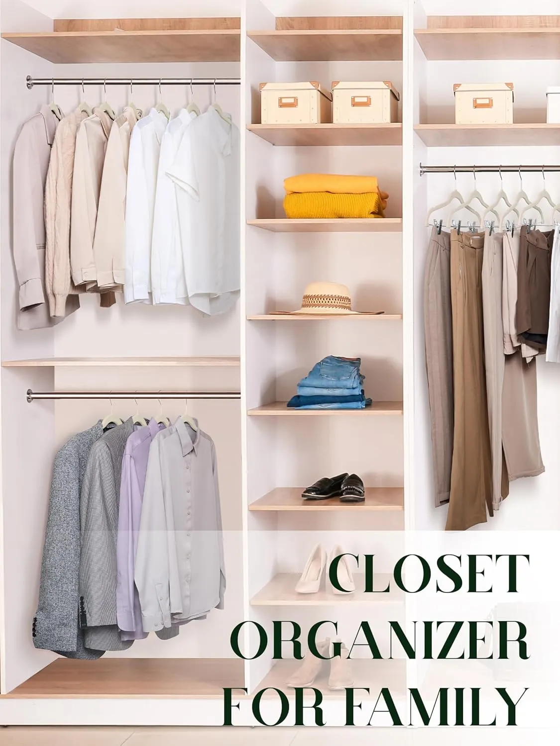 Cozymood Velvet Skirt Hangers 36 Packs Ultra Thin Hangers with Clips Non Slip Velvet Pant Hanger Space Saving Clothes Hanger with Clips for Pants, Skirts, Jeans, Shorts (Beige)