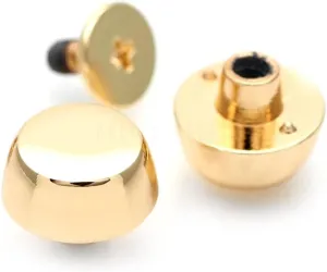 CRAFTMEMORE 6 pcs 11mm Round Screw Back Studs Cone Spike Rivets Handbag Purse Feet Leathercraft Decorations VT106 (Gold)