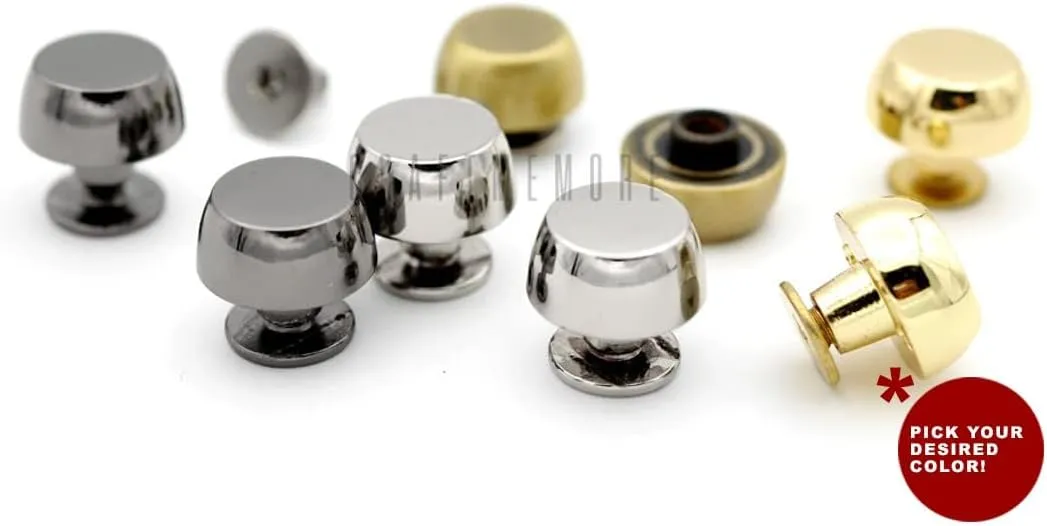 CRAFTMEMORE 6 pcs 11mm Round Screw Back Studs Cone Spike Rivets Handbag Purse Feet Leathercraft Decorations VT106 (Gold)