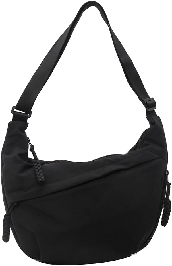 Crescent Crossbody Bags for Women Hobo Bag Luna Bag Dumpling Bag Nylon Multi-Pocket Sling Bag Moon Shoulder Bag