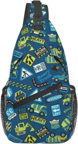 Cross Body Sling Bag For Women Men Heavy Equipment Machinery Crossbody Bag Anti Theft Chest Bag Shoulder Backpack Travel Hiking Daypack Large Sling Cross Body Bag