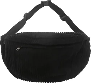 Crossbody Bag Fanny Pack for Women Men, Corduroy Waist Pack Large Chest Bag with Adjustable Strap for Workout Travel Sports Running (Black-1)