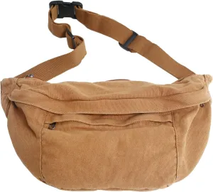 Crossbody Bag Fanny Pack for Women Men, Waist Pack Large Chest Bag with Adjustable Strap for Workout Travel Sports Running(Brown)