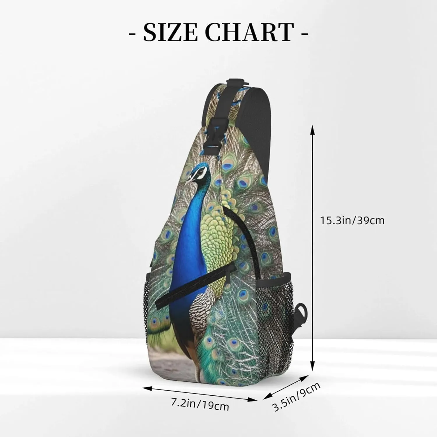 Crossbody Bag for Women Men Bird Peacock Chest Bag Crossbody Sling Bag Adjustable Shoulder Bag