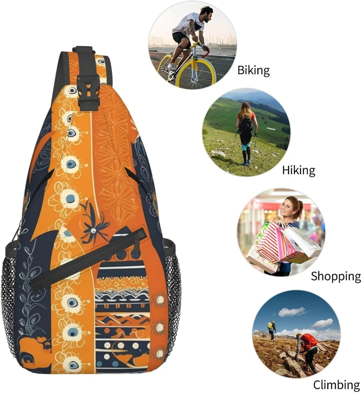Crossbody Bag for Women Men Complex Color Patterns Chest Bag Crossbody Sling Bag Adjustable Shoulder Bag