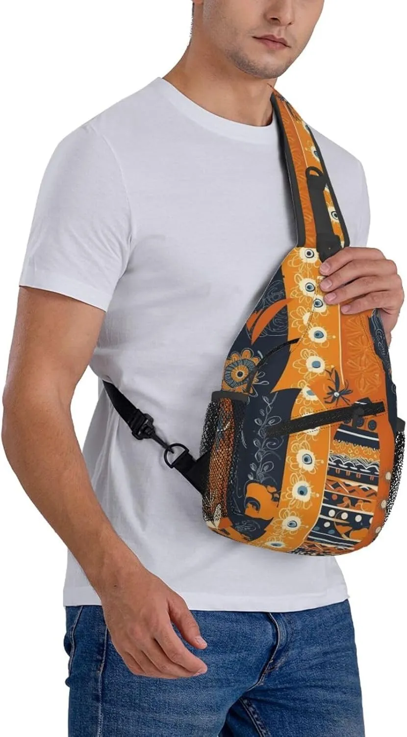 Crossbody Bag for Women Men Complex Color Patterns Chest Bag Crossbody Sling Bag Adjustable Shoulder Bag