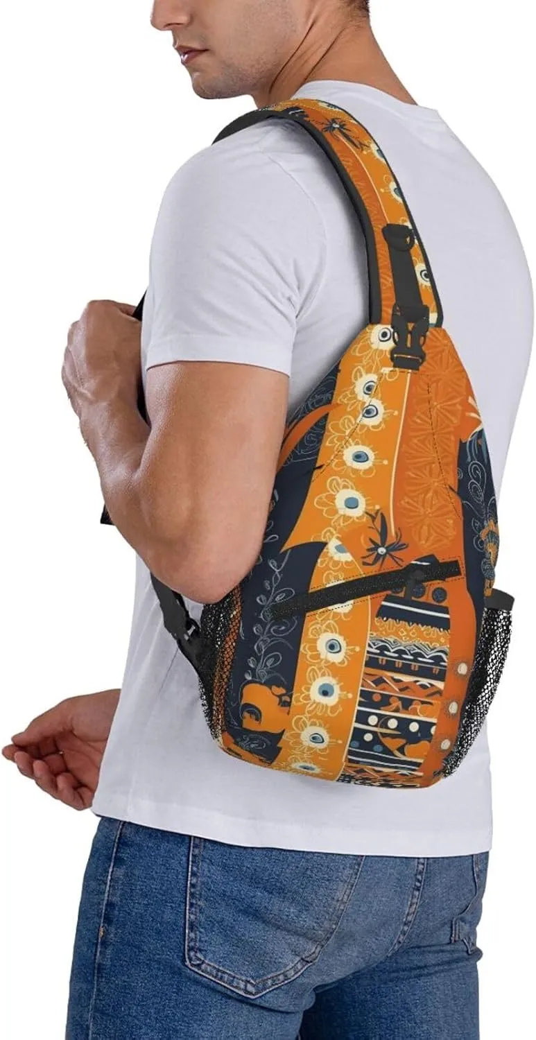 Crossbody Bag for Women Men Complex Color Patterns Chest Bag Crossbody Sling Bag Adjustable Shoulder Bag