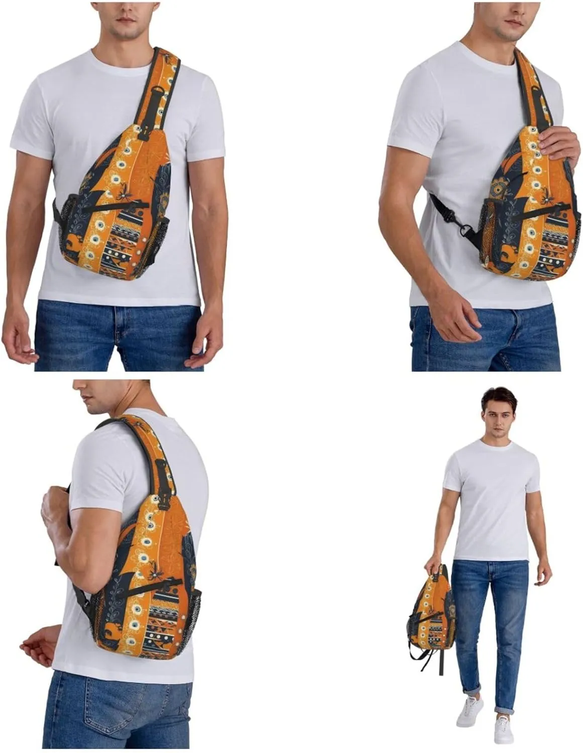 Crossbody Bag for Women Men Complex Color Patterns Chest Bag Crossbody Sling Bag Adjustable Shoulder Bag