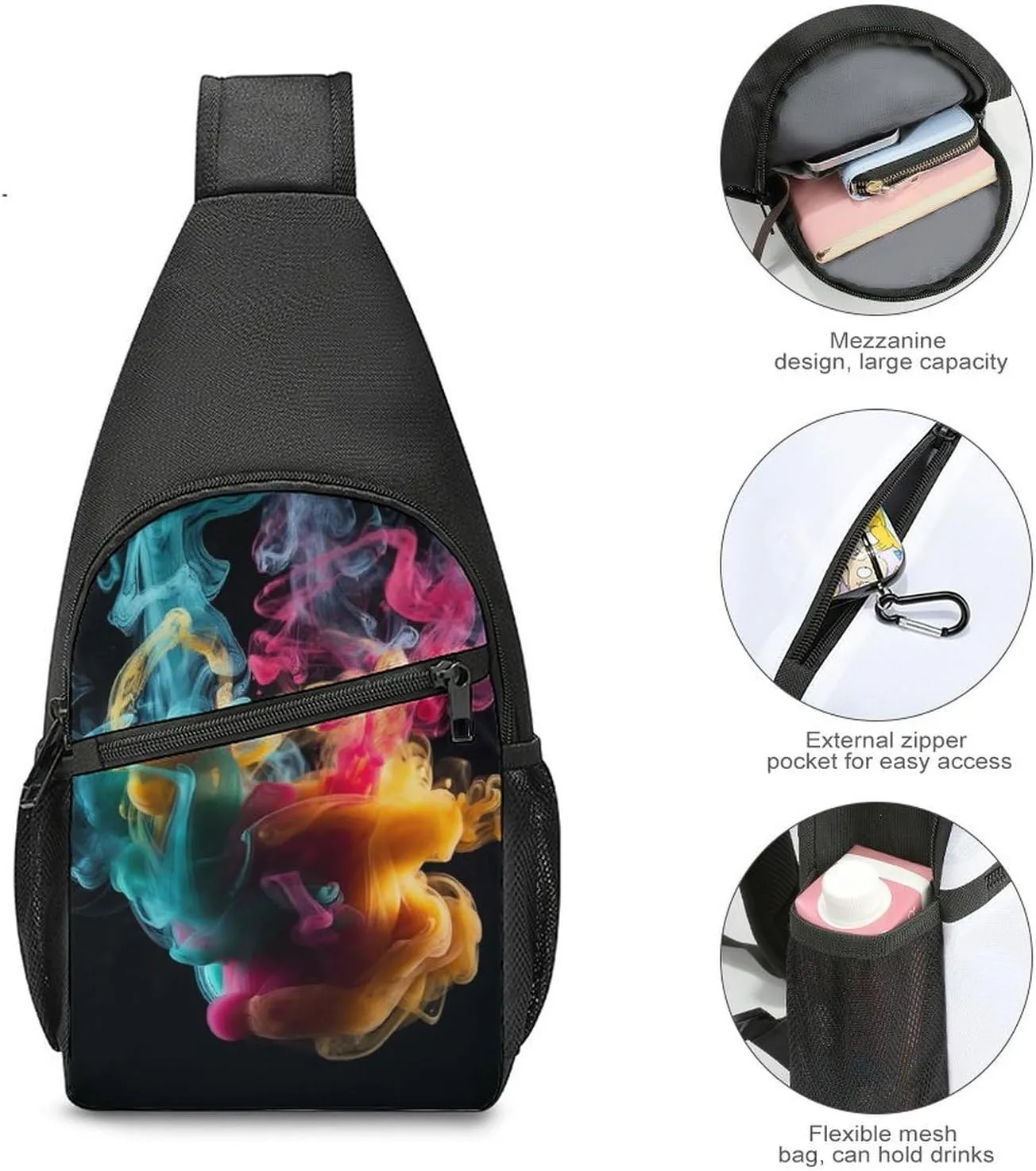 Crossbody Bag for Women Men Sling Bag Pirate Skull Chest Bag Crossbody Adjustable Shoulder Bag