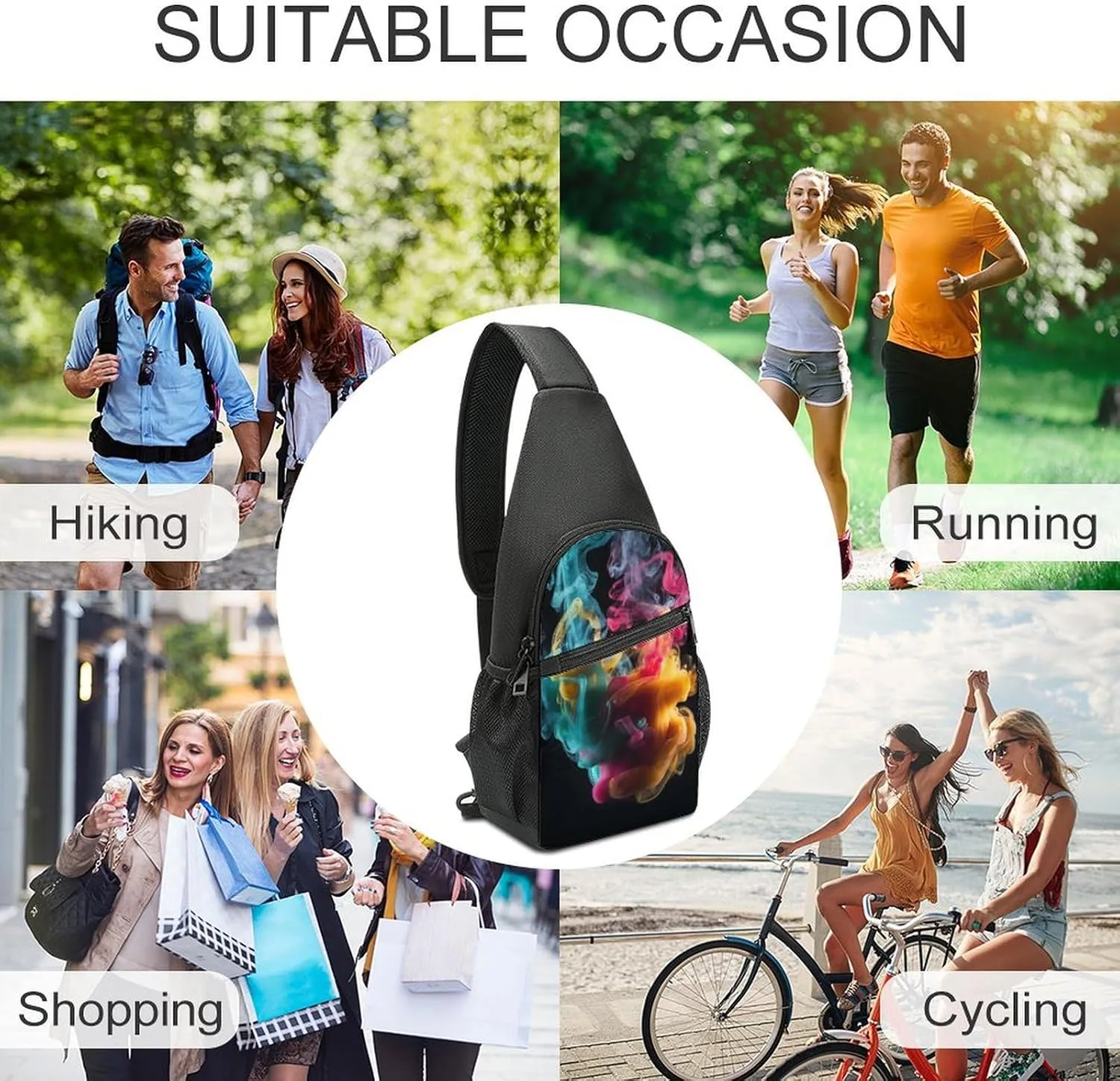 Crossbody Bag for Women Men Sling Bag Pirate Skull Chest Bag Crossbody Adjustable Shoulder Bag