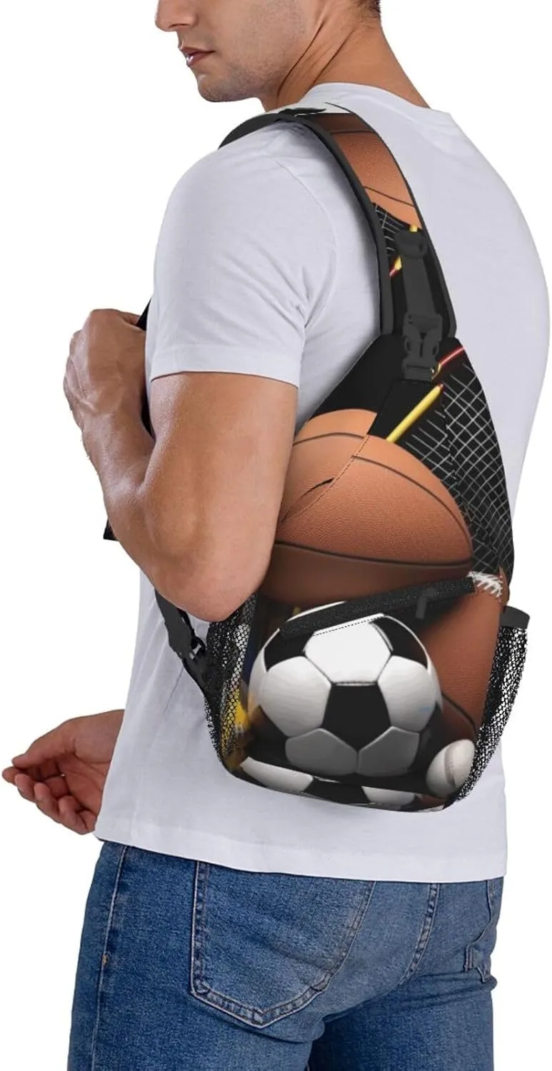 Crossbody Bag for Women Men Sports Themed_75147537 Chest Bag Crossbody Sling Bag Adjustable Shoulder Bag