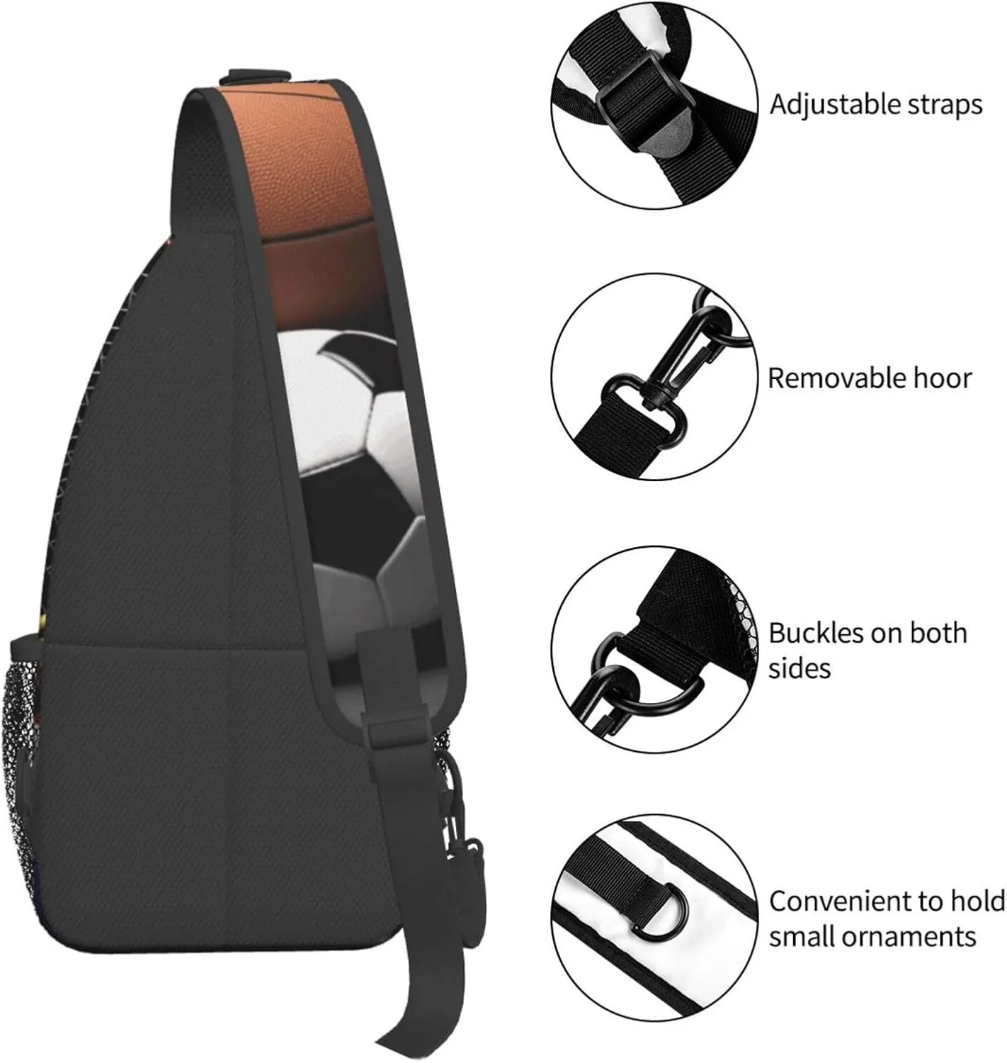 Crossbody Bag for Women Men Sports Themed_75147537 Chest Bag Crossbody Sling Bag Adjustable Shoulder Bag