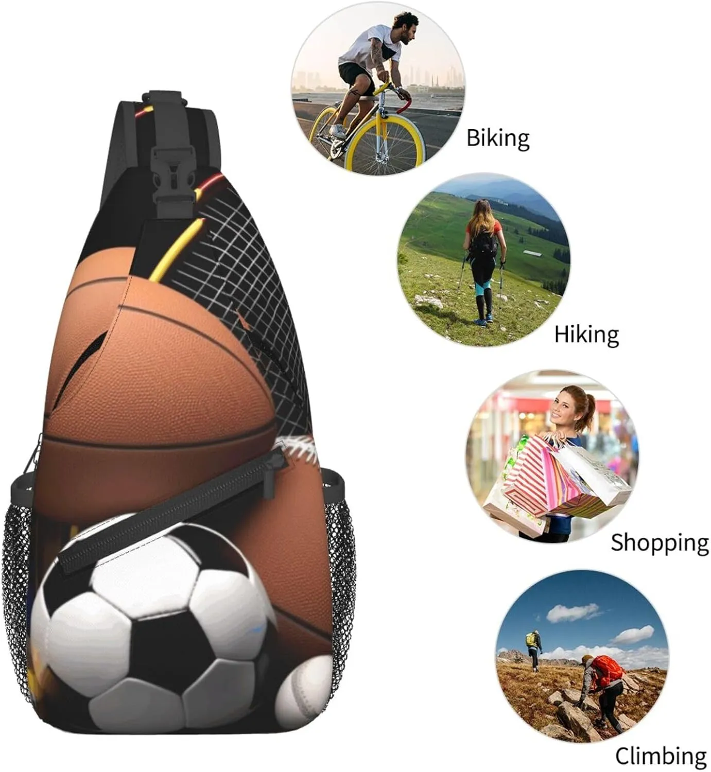 Crossbody Bag for Women Men Sports Themed_75147537 Chest Bag Crossbody Sling Bag Adjustable Shoulder Bag