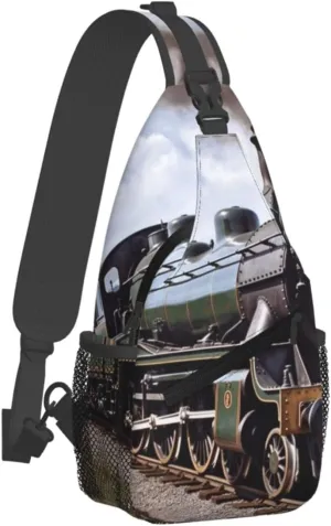 Crossbody Bag for Women Men Steam Locomotive Train_77791398 Chest Bag Crossbody Sling Bag Adjustable Shoulder Bag