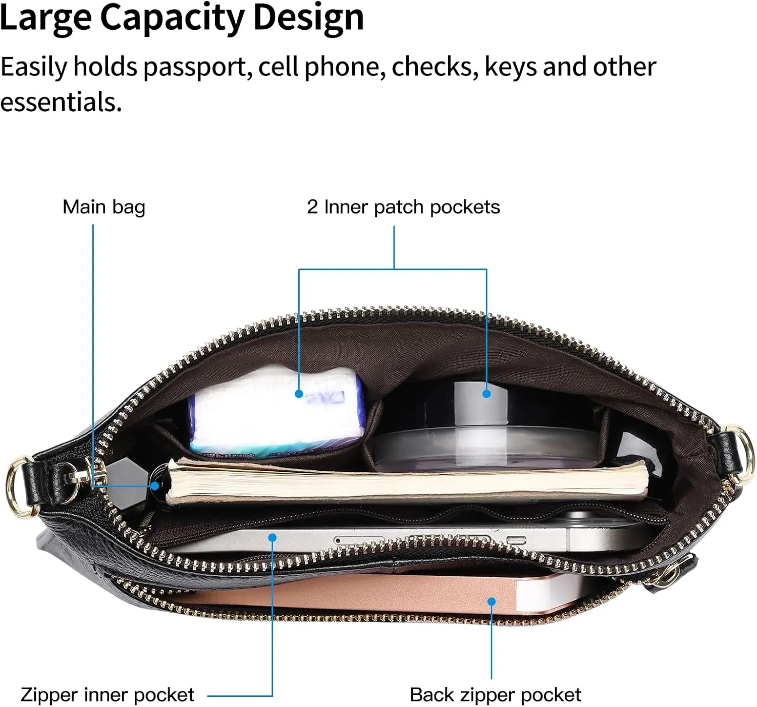 Crossbody Bag for Women, Vegan Leather Top Handle Handbags Small Shoulder Purse