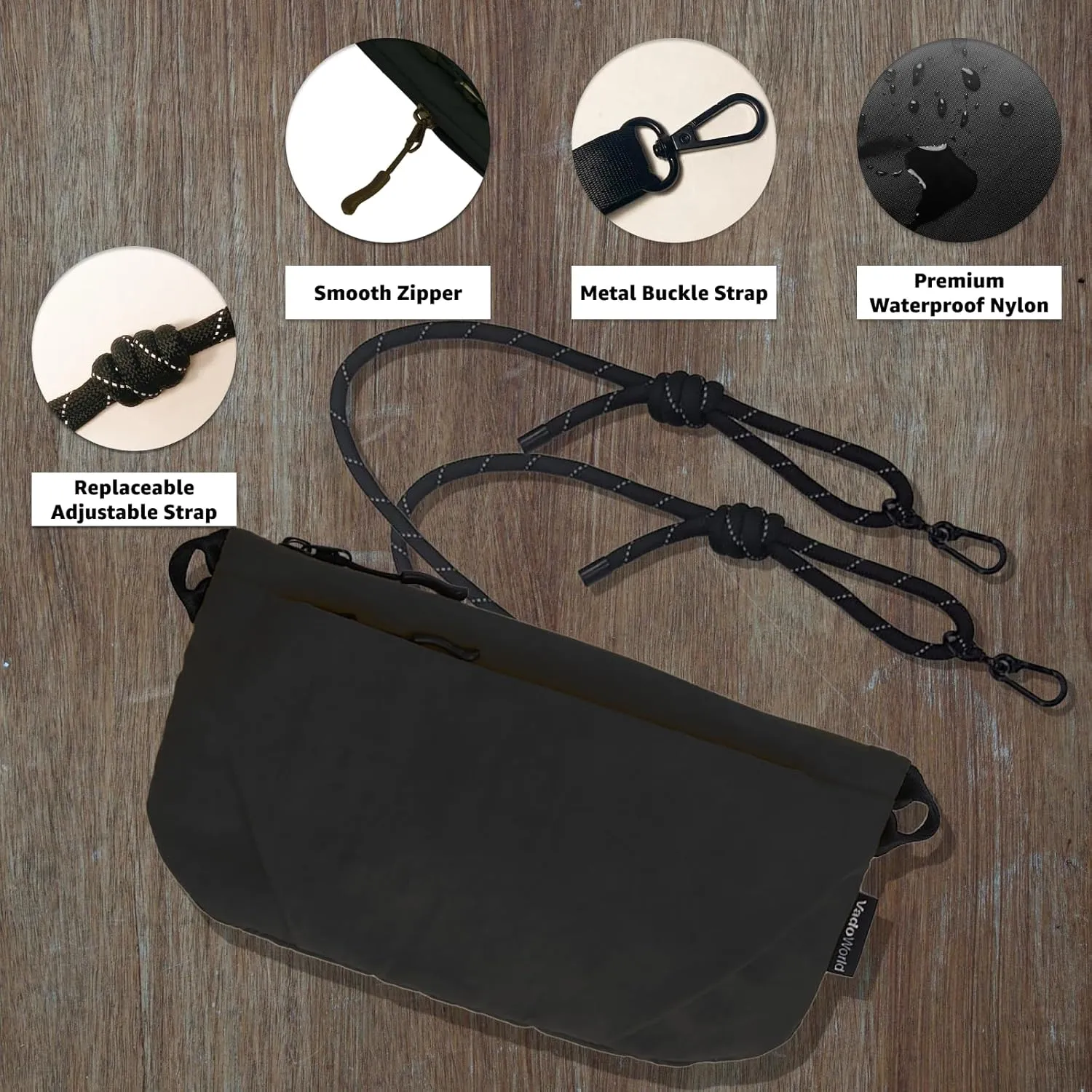Crossbody Bag, Lightweight Sacoche Phone Bag, Portable Sling Bag with Adjustable Strap and Multi-Pockets for Travel
