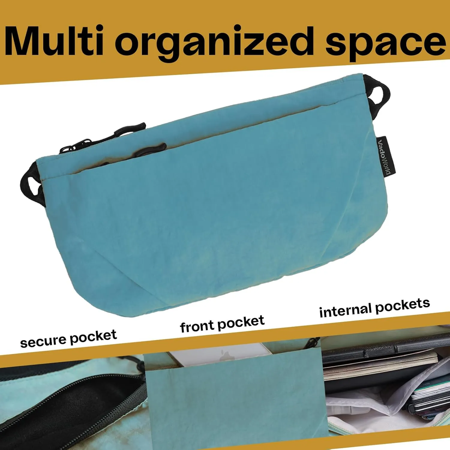 Crossbody Bag, Lightweight Sacoche Phone Bag, Portable Sling Bag with Adjustable Strap and Multi-Pockets for Travel
