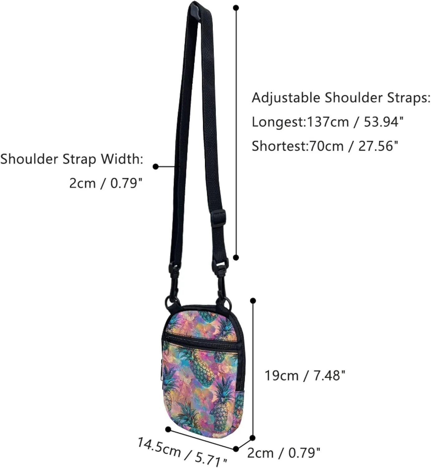 Crossbody Bag Womens Small Shoulder Bag Messenger Bag Cell Phone Travel Handbag with Zipper Pockets Shoulder Straps