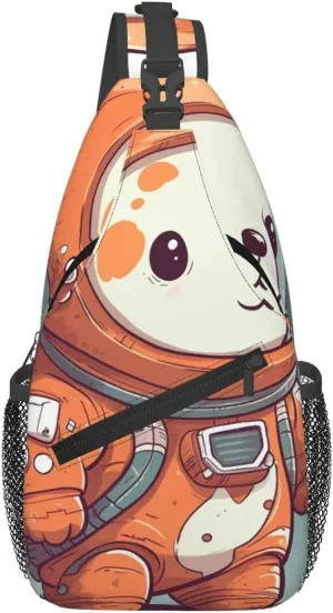 Crossbody Bags for Women Men Trendy Sling Bag Casual Chest Bag Rabbit and Cup Shoulder Bag for Travel Sport