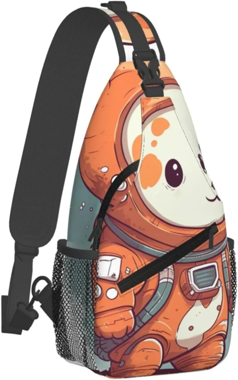 Crossbody Bags for Women Men Trendy Sling Bag Casual Chest Bag Rabbit and Cup Shoulder Bag for Travel Sport