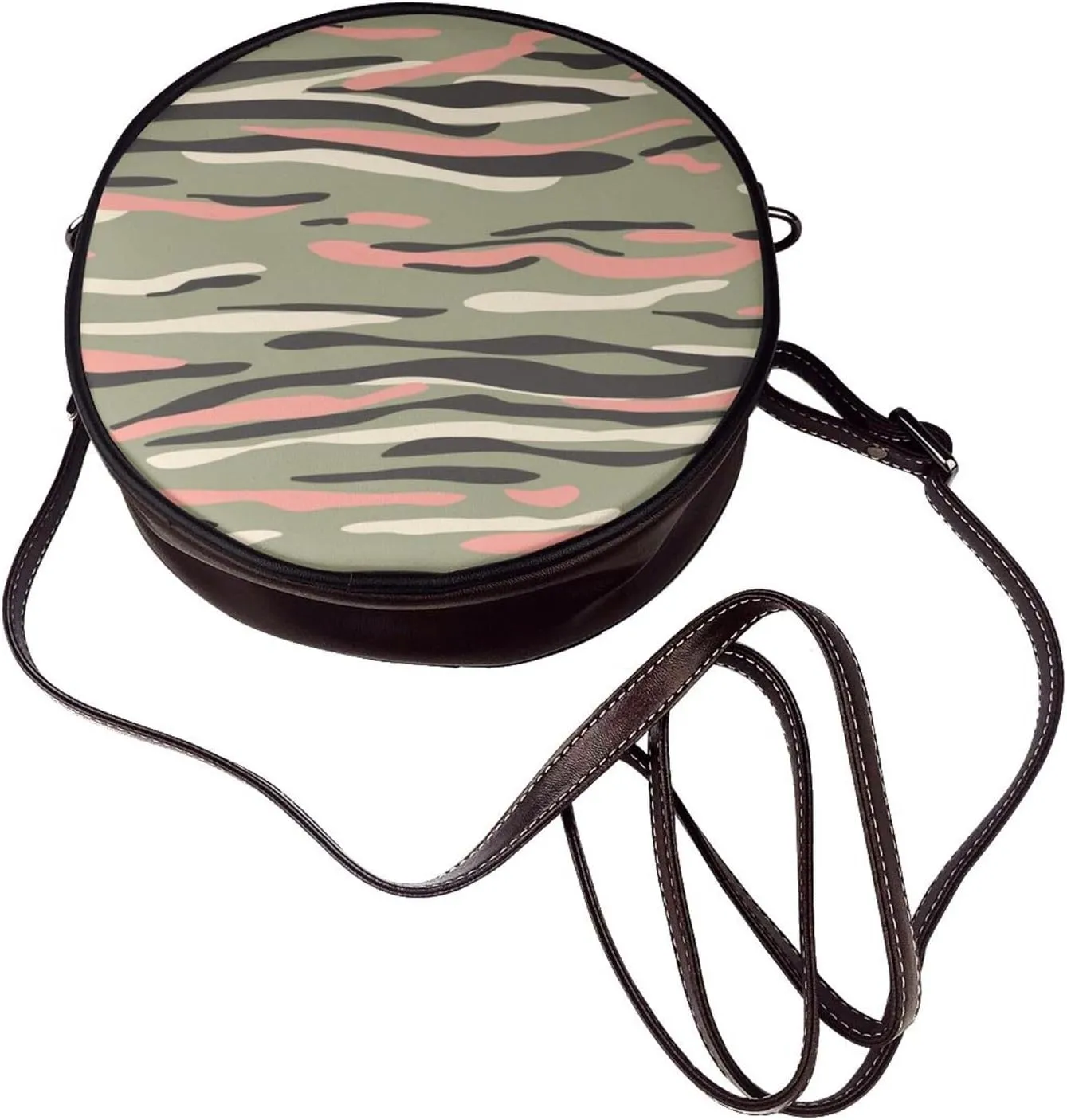 Crossbody Bags for Women, Round PU Leather Purses Crossbody Handbag Purse with Adjustable Strap