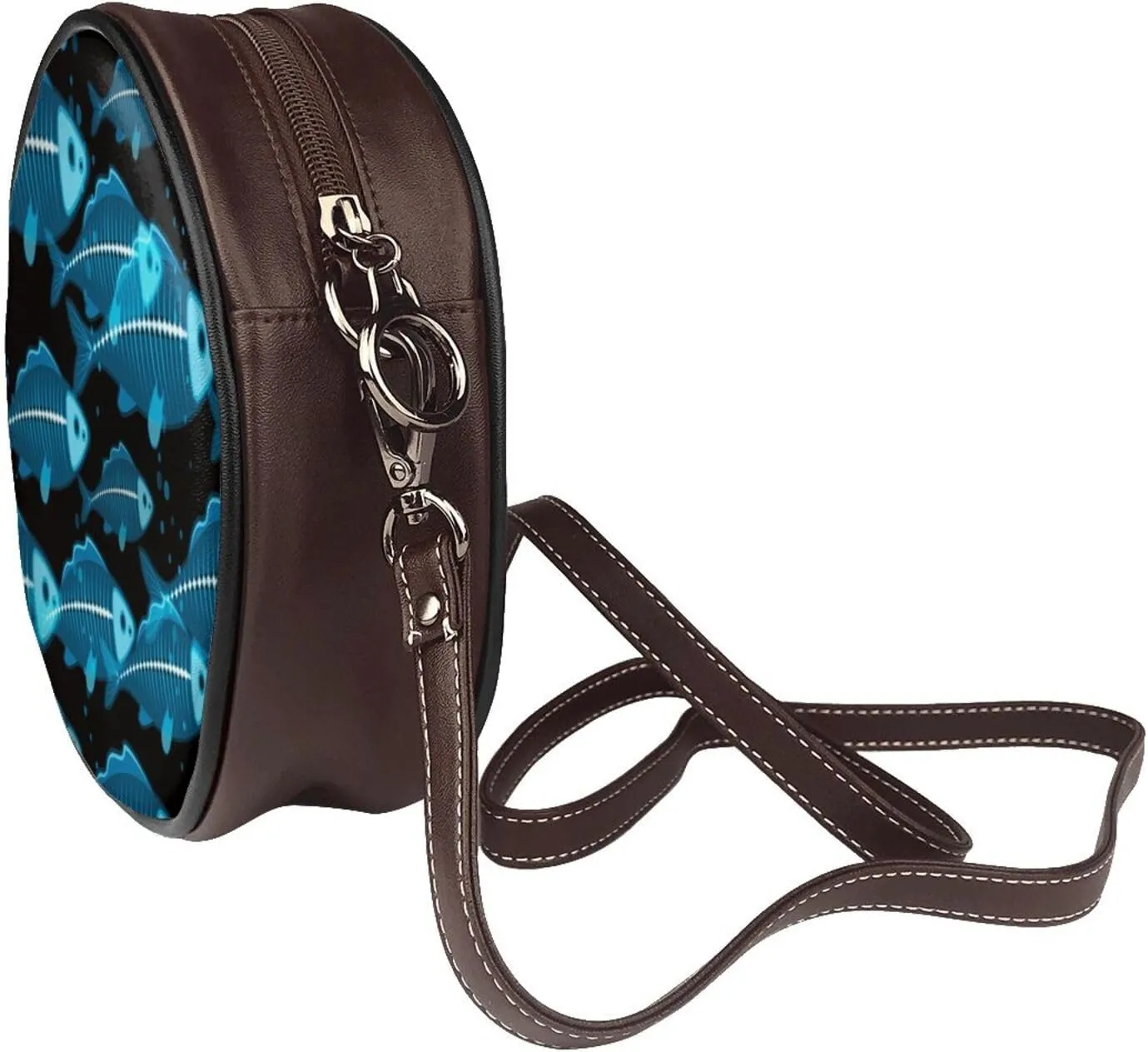 Crossbody Bags for Women, Round PU Leather Purses Crossbody Handbag Purse with Adjustable Strap