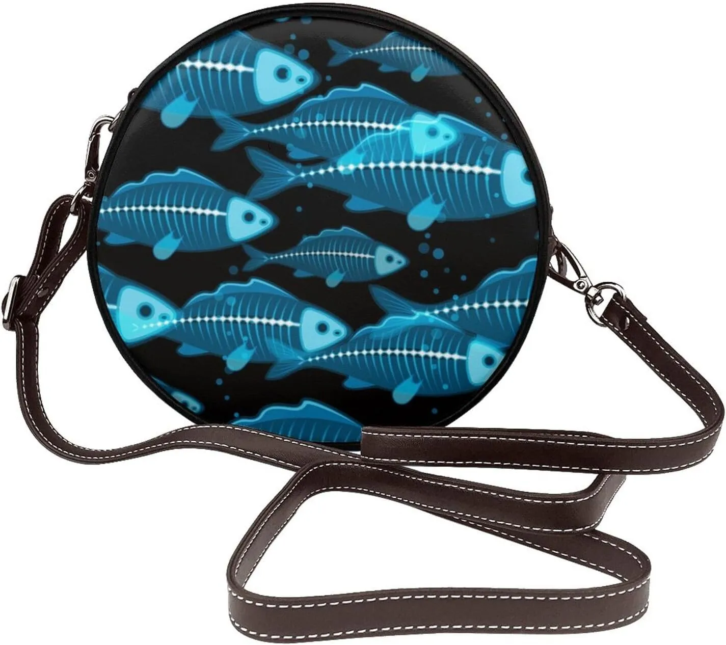 Crossbody Bags for Women, Round PU Leather Purses Crossbody Handbag Purse with Adjustable Strap