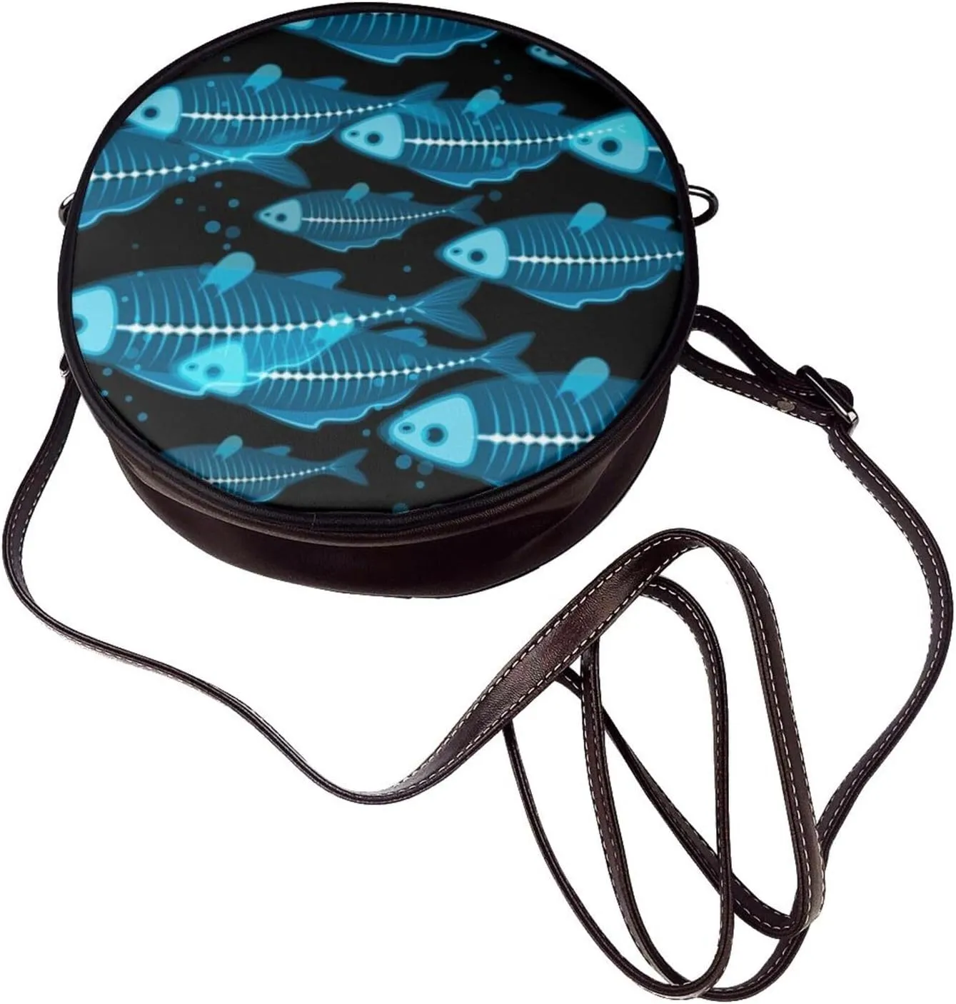 Crossbody Bags for Women, Round PU Leather Purses Crossbody Handbag Purse with Adjustable Strap