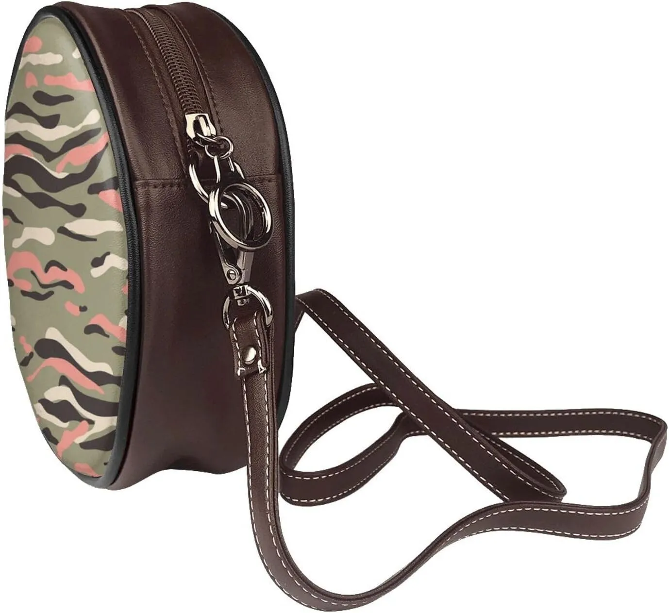 Crossbody Bags for Women, Round PU Leather Purses Crossbody Handbag Purse with Adjustable Strap