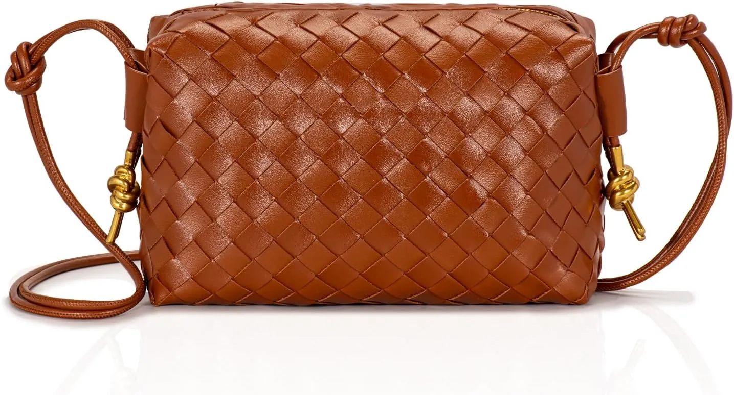 Crossbody Bags Woven Small Purses Shoulder Bag Leather Handbags for Women