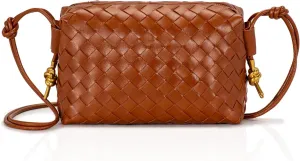 Crossbody Bags Woven Small Purses Shoulder Bag Leather Handbags for Women