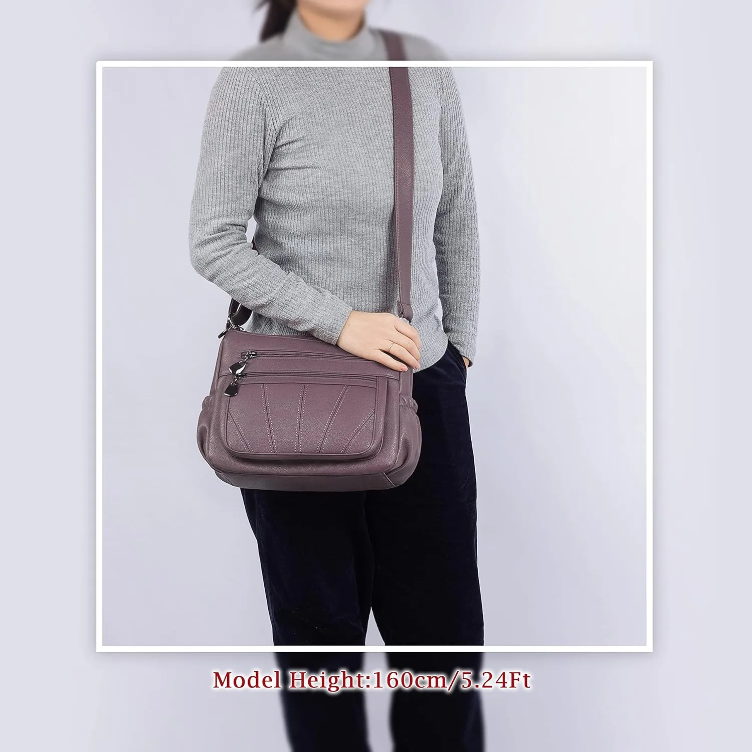 Crossbody Purse for Women Ladies Soft PU Leather Shoulder Bag Medium Roomy Handbag Fashion Tote Top Handle Satchel