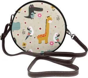 Crossbody Purse for Women, PU Leather Round Crossbody Bag, Mini Purses Handbags with Strap Zipper